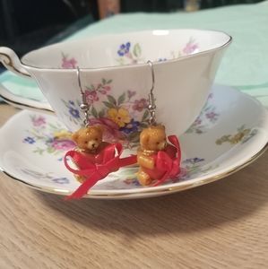 New vintage style teddy bear earrings